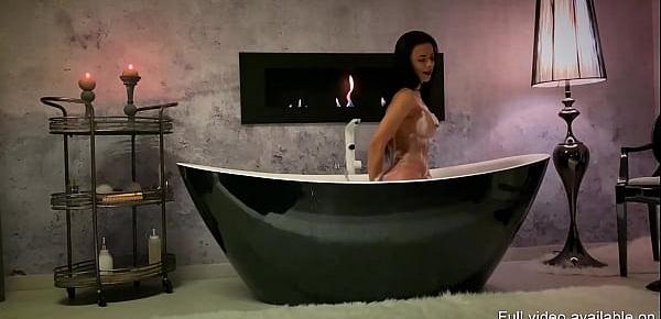  Classy Shalina Devine romantic anal toying at the bathtub